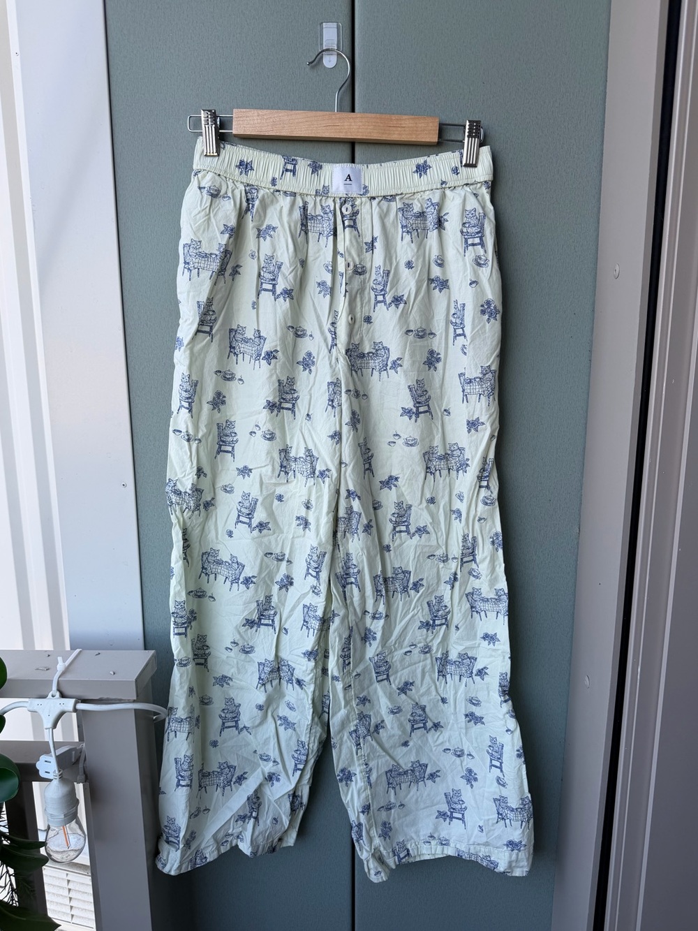 Anthropologie Cat Tea Party Pajama Pants